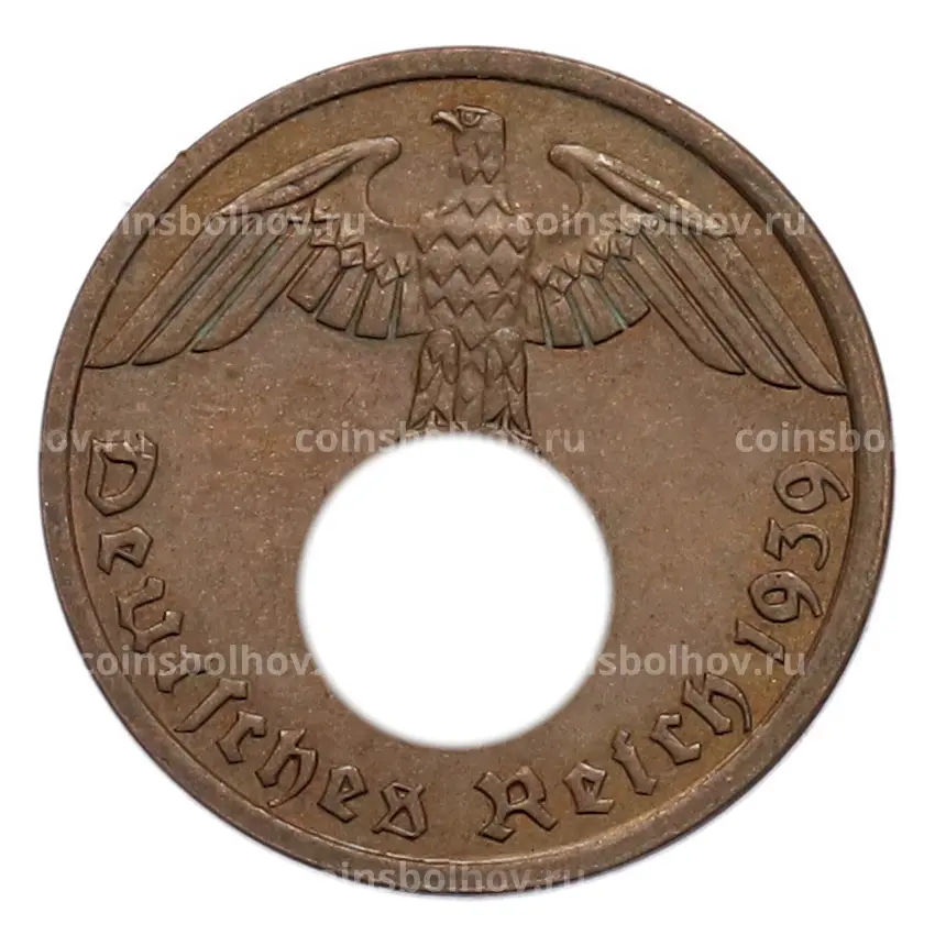 Монета 1 рейхспфенниг 1939 года A Германия