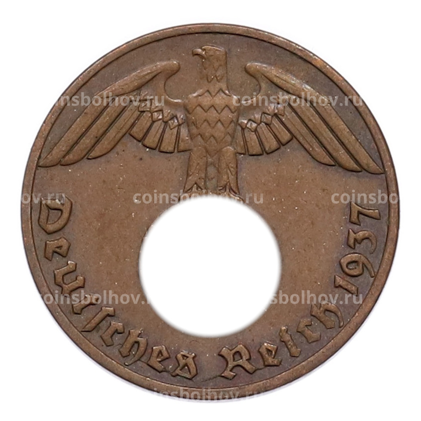 Монета 1 рейхспфенниг 1937 года A Германия