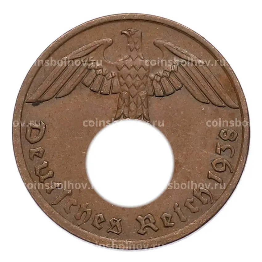 Монета 1 рейхспфенниг 1938 года A Германия
