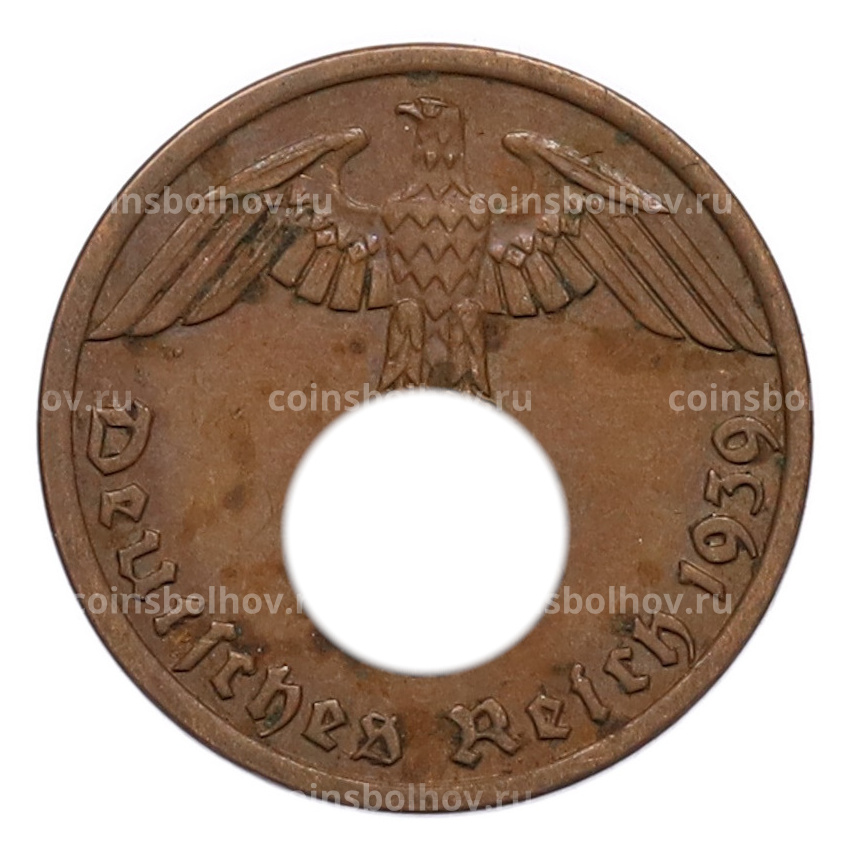 Монета 1 рейхспфенниг 1939 года A Германия