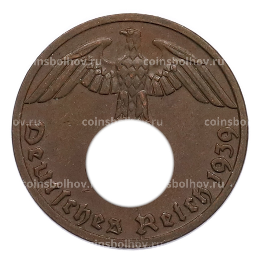Монета 1 рейхспфенниг 1939 года E Германия