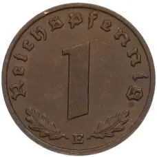 Монета 1 рейхспфенниг 1939 года E Германия (реверс)