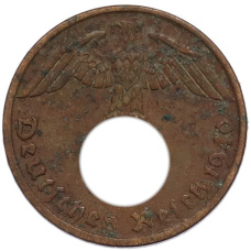 Монета 1 рейхспфенниг 1940 года A Германия (аверс)