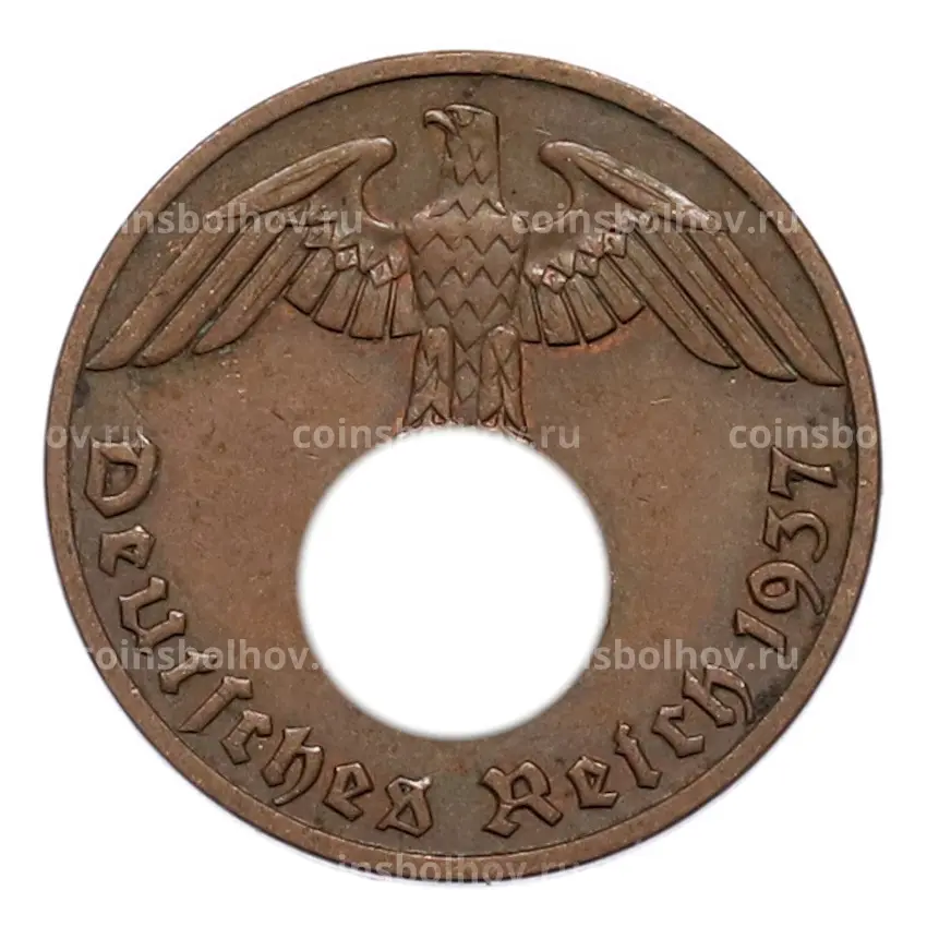 Монета 1 рейхспфенниг 1937 года A Германия