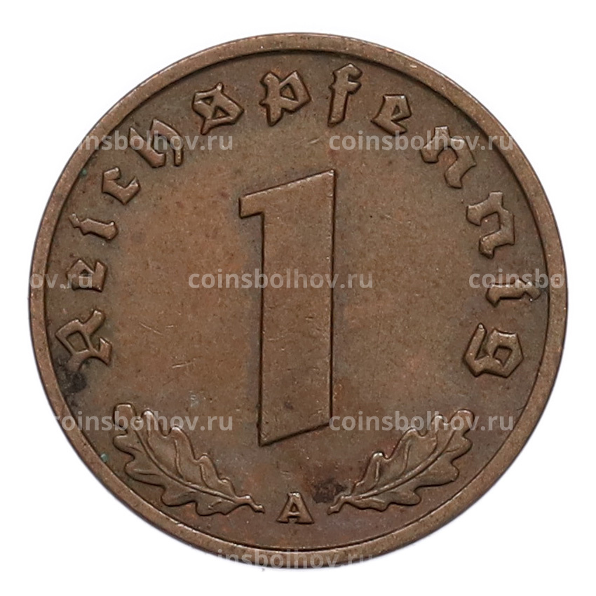 Монета 1 рейхспфенниг 1937 года A Германия (вид 2)