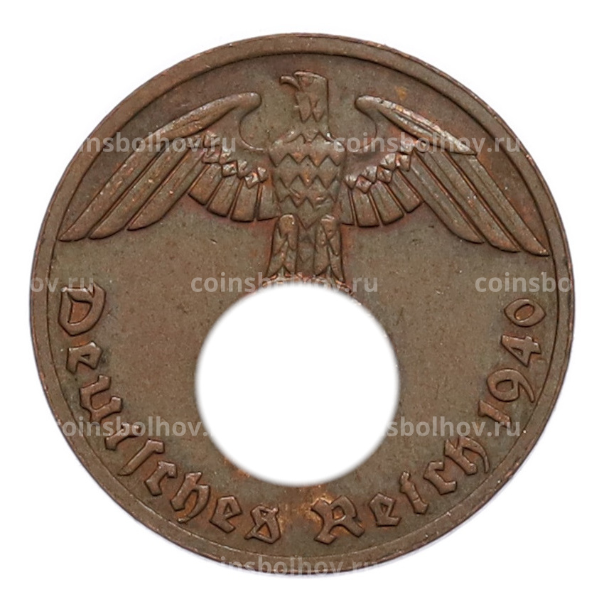 Монета 1 рейхспфенниг 1940 года F Германия