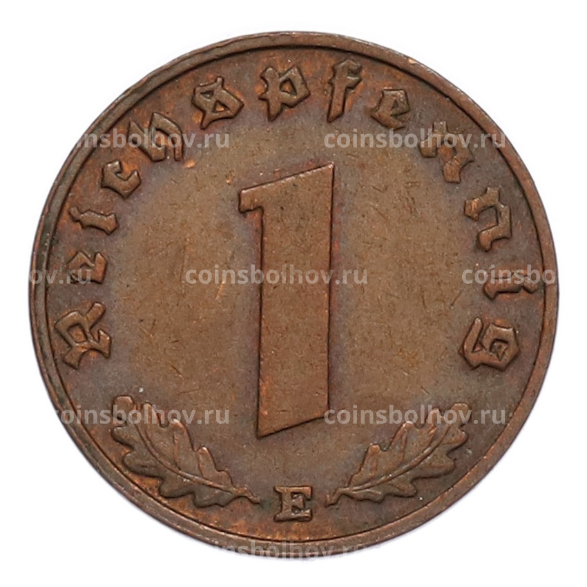 Монета 1 рейхспфенниг 1938 года E Германия (вид 2)