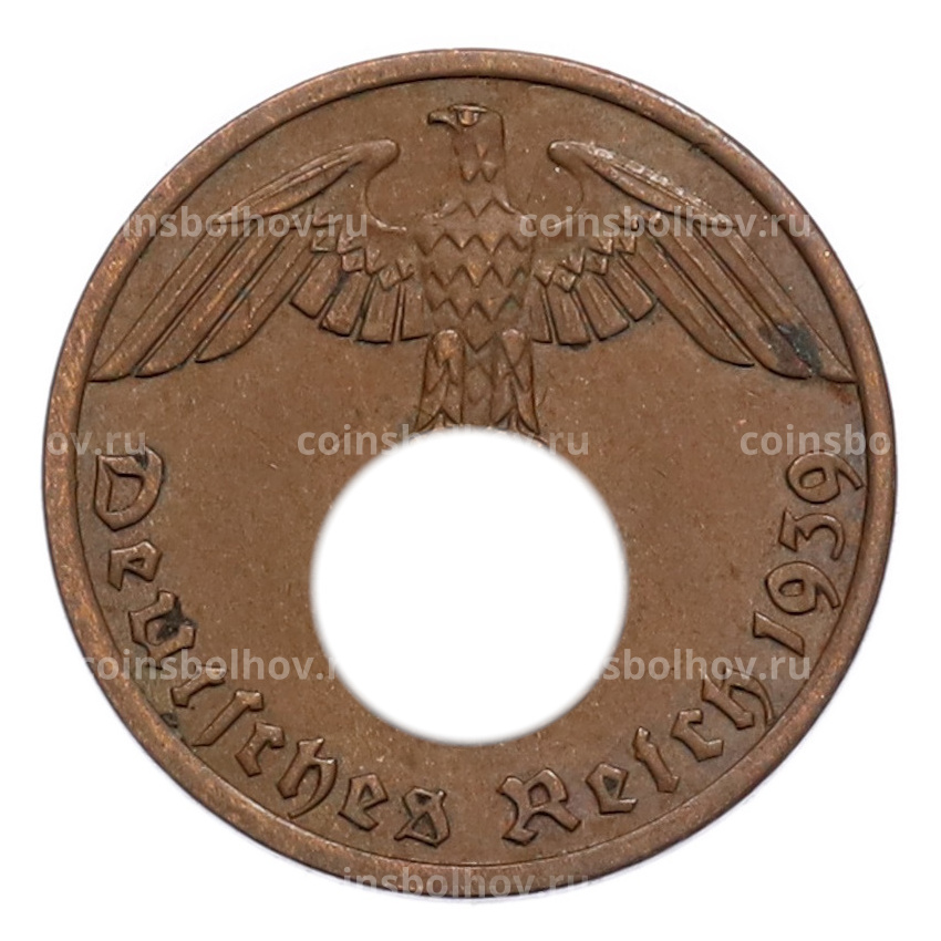 Монета 1 рейхспфенниг 1939 года A Германия
