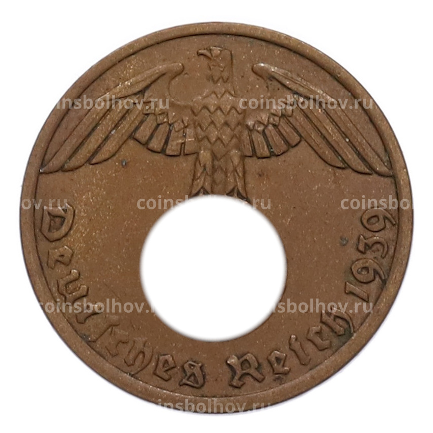Монета 1 рейхспфенниг 1939 года A Германия