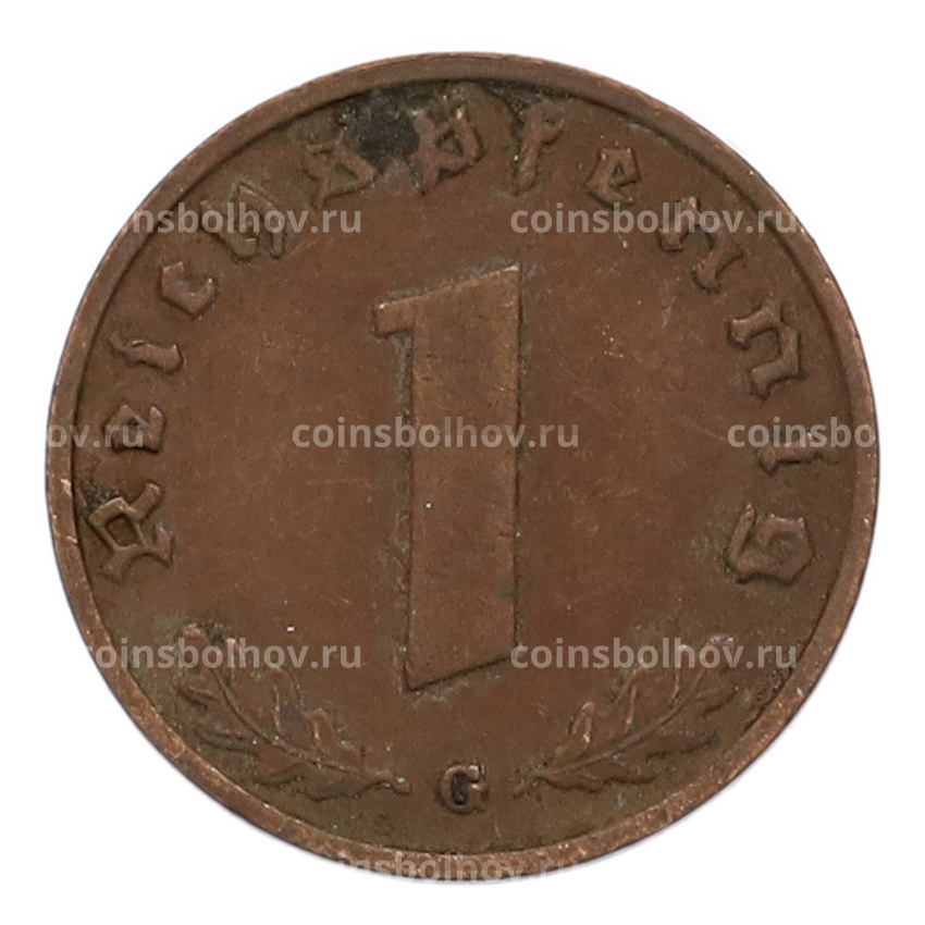 Монета 1 рейхспфенниг 1937 года G Германия (вид 2)