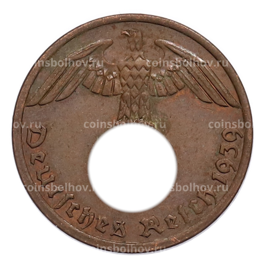 Монета 1 рейхспфенниг 1939 года A Германия