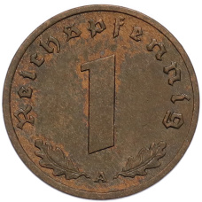 Монета 1 рейхспфенниг 1939 года A Германия (реверс)