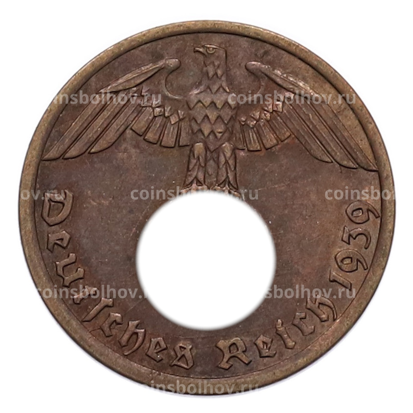 Монета 1 рейхспфенниг 1939 года A Германия