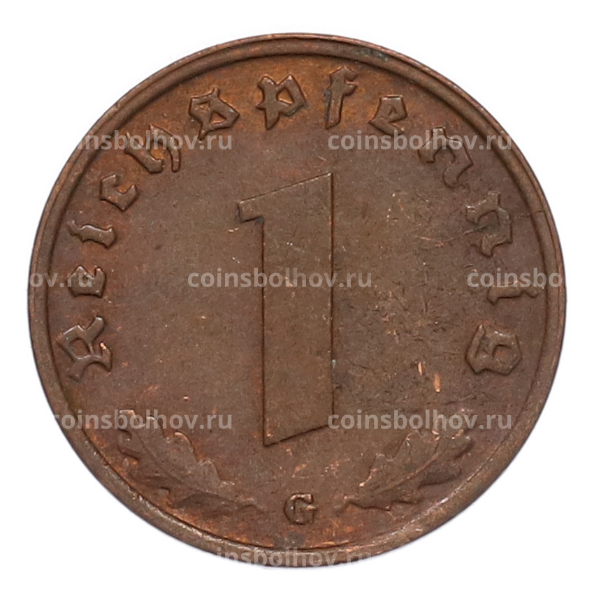 Монета 1 рейхспфенниг 1939 года G Германия (вид 2)