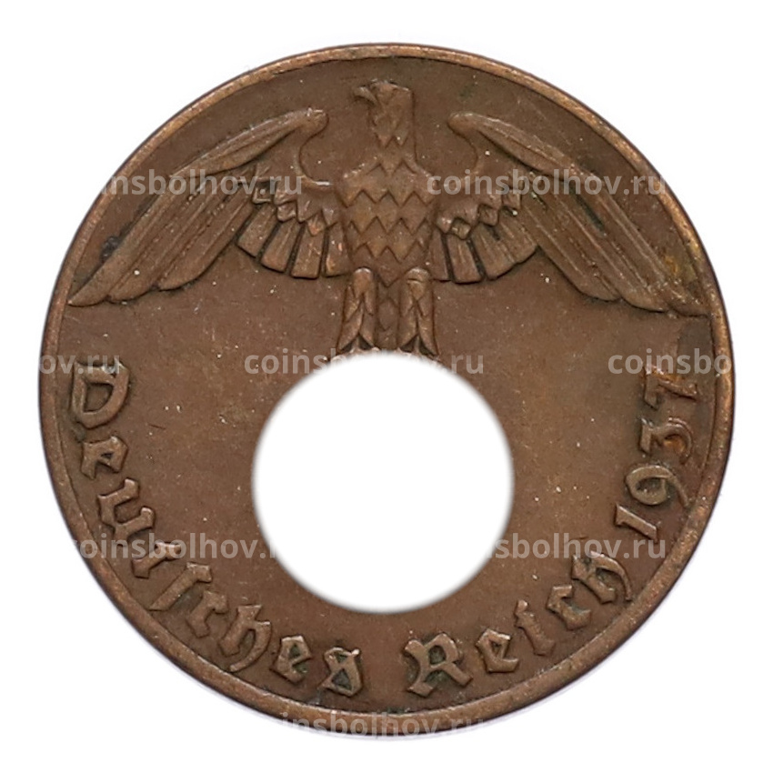 Монета 1 рейхспфенниг 1937 года A Германия