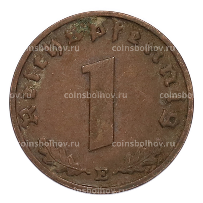 Монета 1 рейхспфенниг 1938 года E Германия (вид 2)