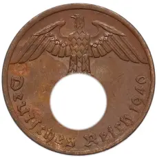Монета 1 рейхспфенниг 1940 года A Германия (аверс)