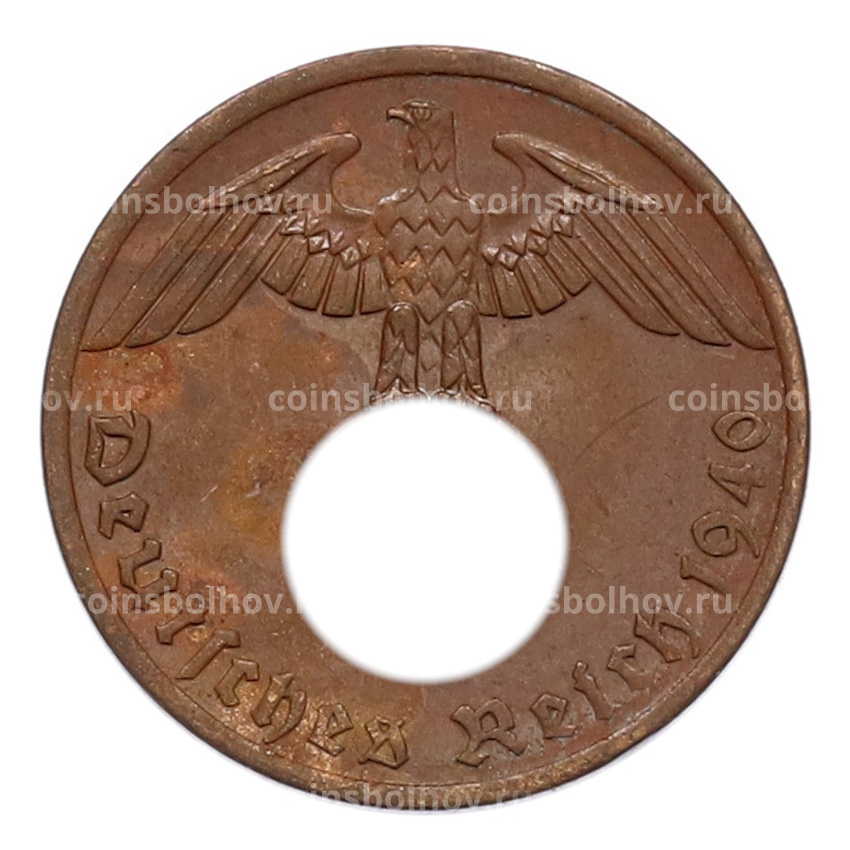 Монета 1 рейхспфенниг 1940 года A Германия