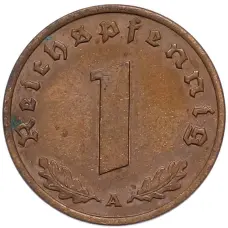 Монета 1 рейхспфенниг 1940 года A Германия (реверс)
