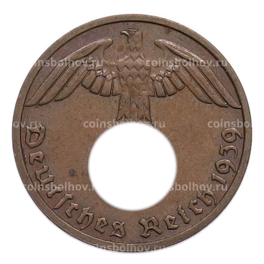 Монета 1 рейхспфенниг 1939 года E Германия