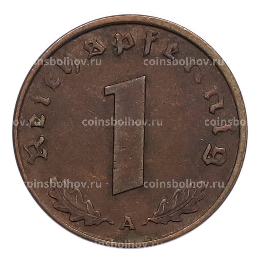 Монета 1 рейхспфенниг 1937 года A Германия (вид 2)