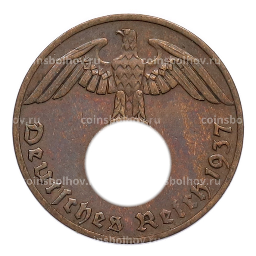 Монета 1 рейхспфенниг 1937 года A Германия