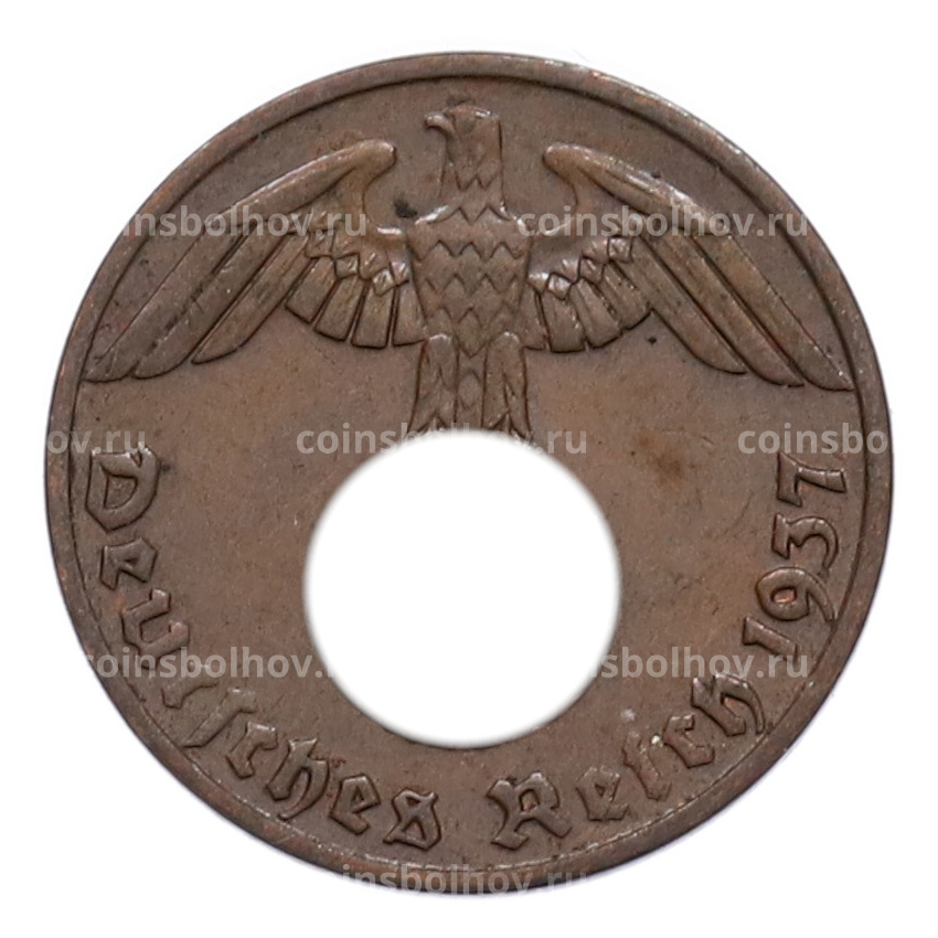 Монета 1 рейхспфенниг 1937 года A Германия