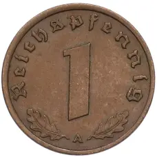 Монета 1 рейхспфенниг 1939 года A Германия (реверс)