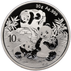 Монета 10 юаней 2025 года Китай «Панда» (аверс)