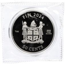 Монета 50 центов 2024 года Фиджи «Уильям Шекспир — Ромео и Джульетта» (Цветное покрытие) (реверс)