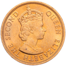 Монета 1 цент 1965 года Британские Восточные Карибы (реверс)