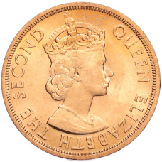 Монета 2 цента 1965 года Британские Восточные Карибы (реверс)