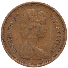 Монета 1/2 нового пенни 1971 года Великобритания (реверс)