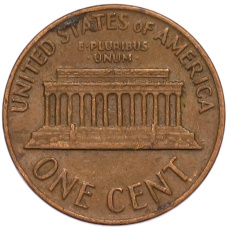 Монета 1 цент 1969 года D США (реверс)