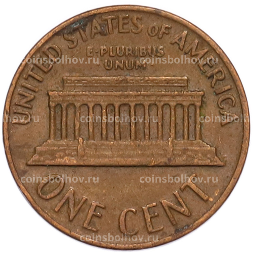 Монета 1 цент 1969 года D США (вид 2)