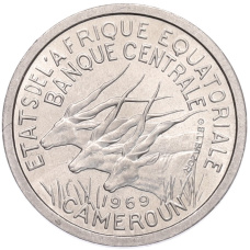 Монета 1 франк 1969 года Экваториальная Африка (Камерун) (аверс)