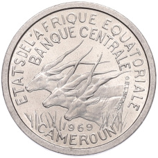 Монета 1 франк 1969 года Экваториальная Африка (Камерун) (аверс)