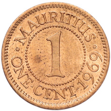 Монета 1 цент 1969 года Британский Маврикий (аверс)
