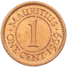 Монета 1 цент 1969 года Британский Маврикий (аверс)