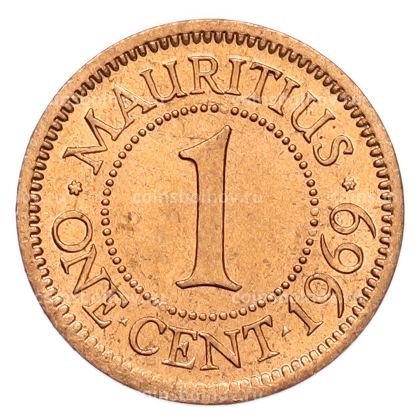 Монета 1 цент 1969 года Британский Маврикий