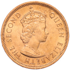 Монета 2 цента 1969 года Британский Маврикий (реверс)