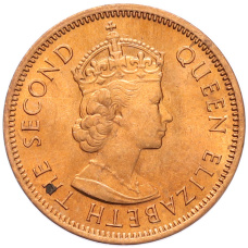 Монета 2 цента 1969 года Британский Маврикий (реверс)