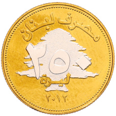 Монета 250 ливров 2012 года Ливан «Счастливая монета» (реверс)