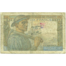 Банкнота 10 франков 1944 года Франция