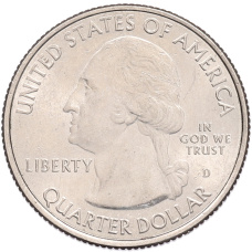 Монета 1/4 доллара (25 центов) 2014 года D США «Национальные парки — №23 Национальный парк Арки» (реверс)