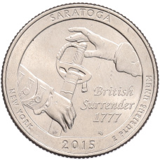 Монета 1/4 доллара (25 центов) 2015 года D США «Национальные парки — №30 Национальный исторический парк Саратога» (аверс)