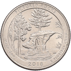 Монета 1/4 доллара (25 центов) 2018 года P США «Национальные парки — №41 Национальное побережье живописных камней» (аверс)