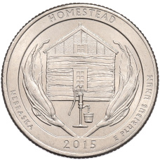 Монета 1/4 доллара (25 центов) 2015 года P США «Национальные парки — №26 Национальный монумент Гомстед» (аверс)