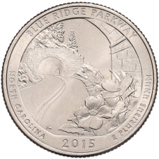 Монета 1/4 доллара (25 центов) 2015 года P США «Национальные парки — №28 Национальная автомагистраль Блу-Ридж» (аверс)