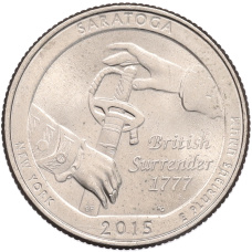 Монета 1/4 доллара (25 центов) 2015 года P США «Национальные парки — №30 Национальный исторический парк Саратога» (аверс)